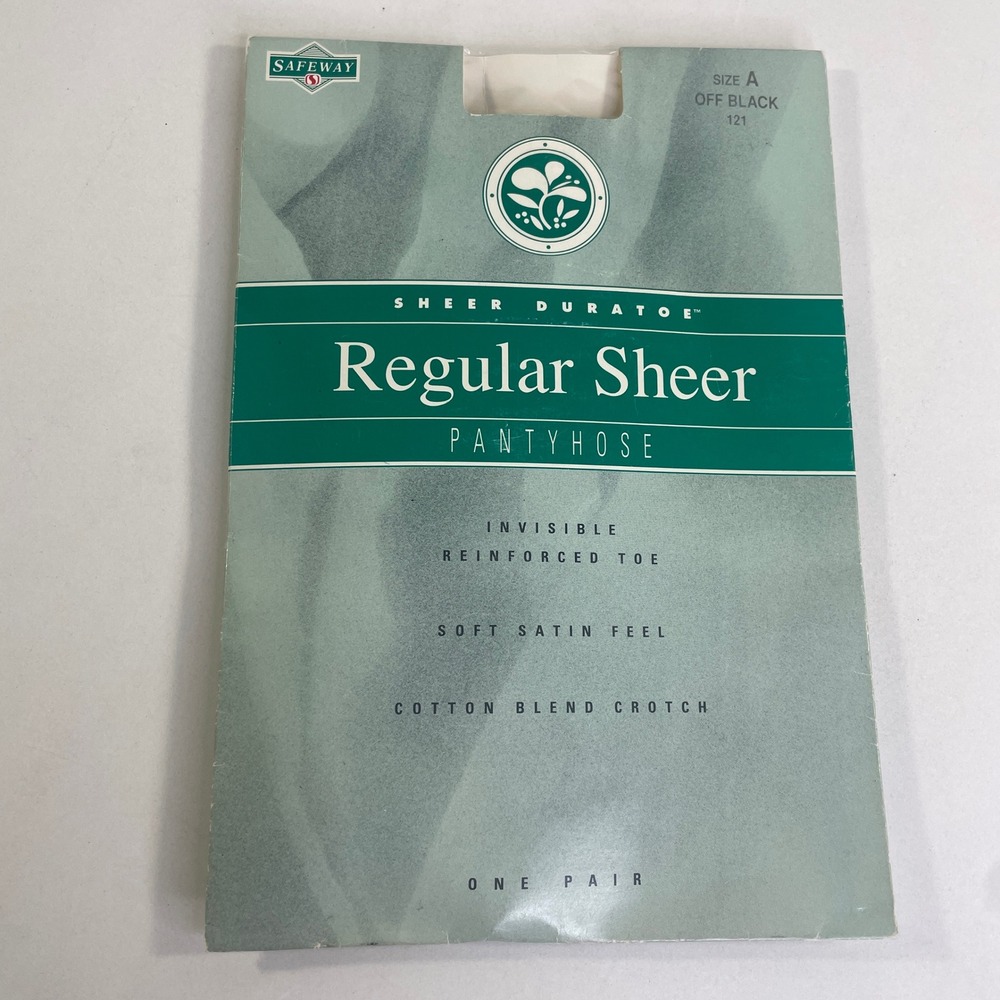 Safeway Duratoe Regular Sheer Pantyhose Off Black Size A Reinforced Toe 121